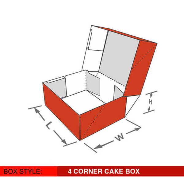 4 Corner Cake Box